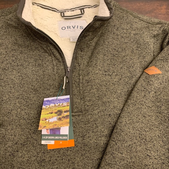 Orvis Other - NEW Orvis Men’s 1/4 zip Sherpa lined pullover NWT